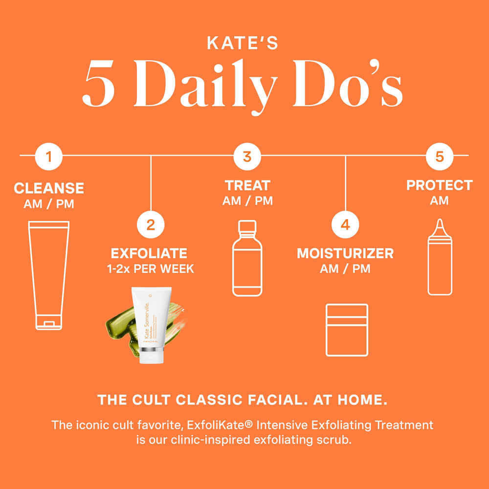 Kate Somerville jar next to a hand to show 2 fl oz size and travel-friendly benefit