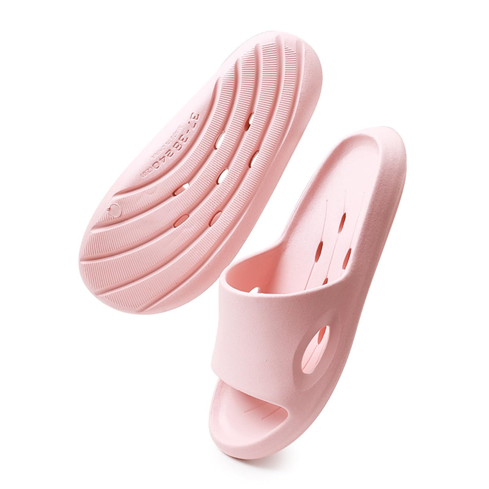 Kattmas front view pair of pink shower shoes showing slip-on comfort