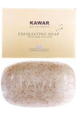 KAWAR front packaging showing mineral-rich exfoliating soap benefits