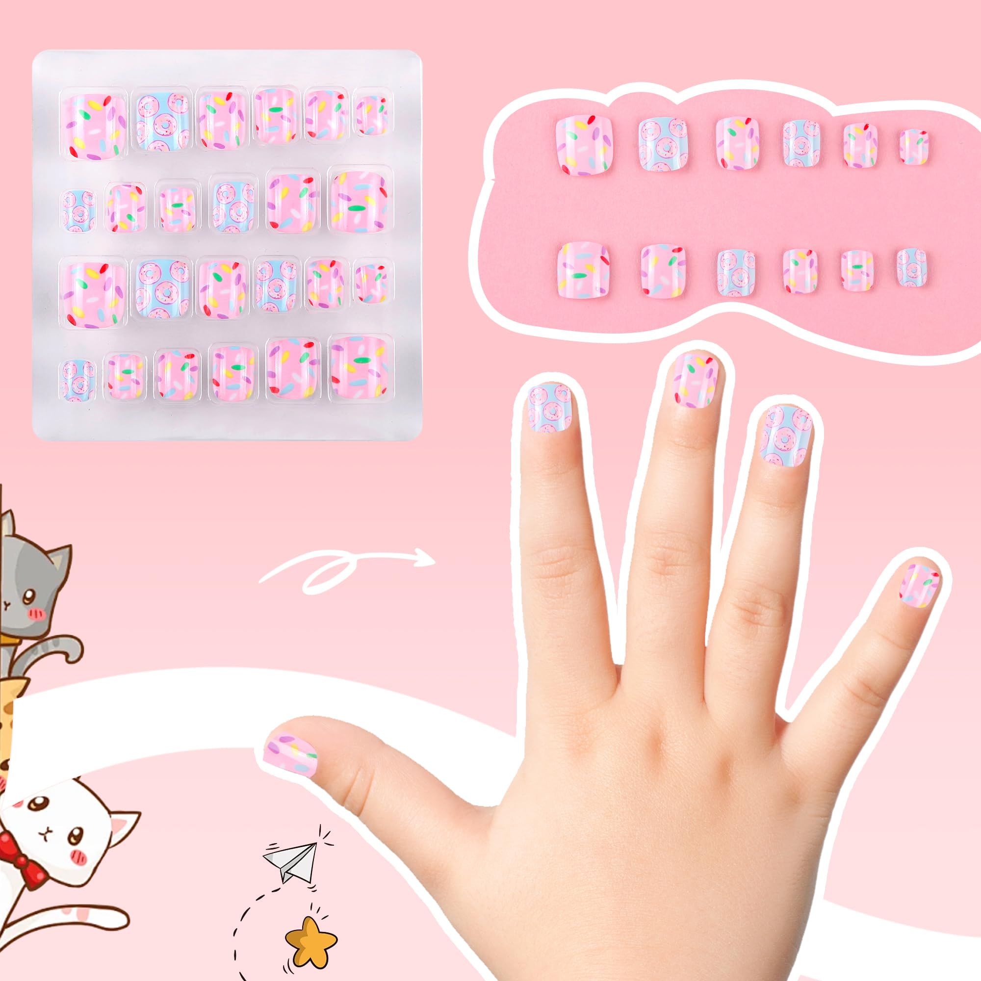 Kawyehu adhesive tab detail on a false nail highlighting easy application