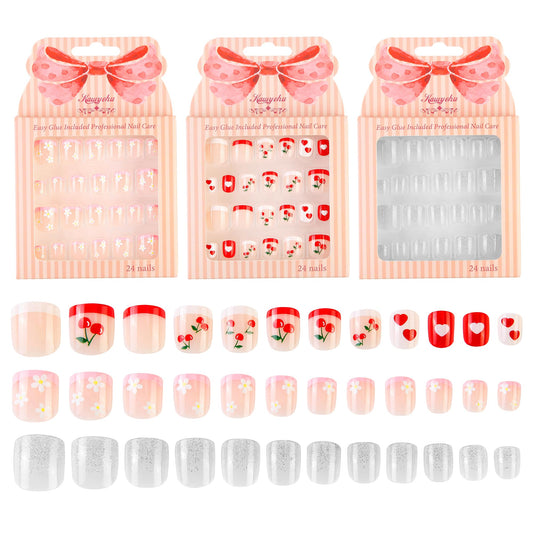 Kawyehu front packaging showing cherry diamond glitter designs for instant appeal