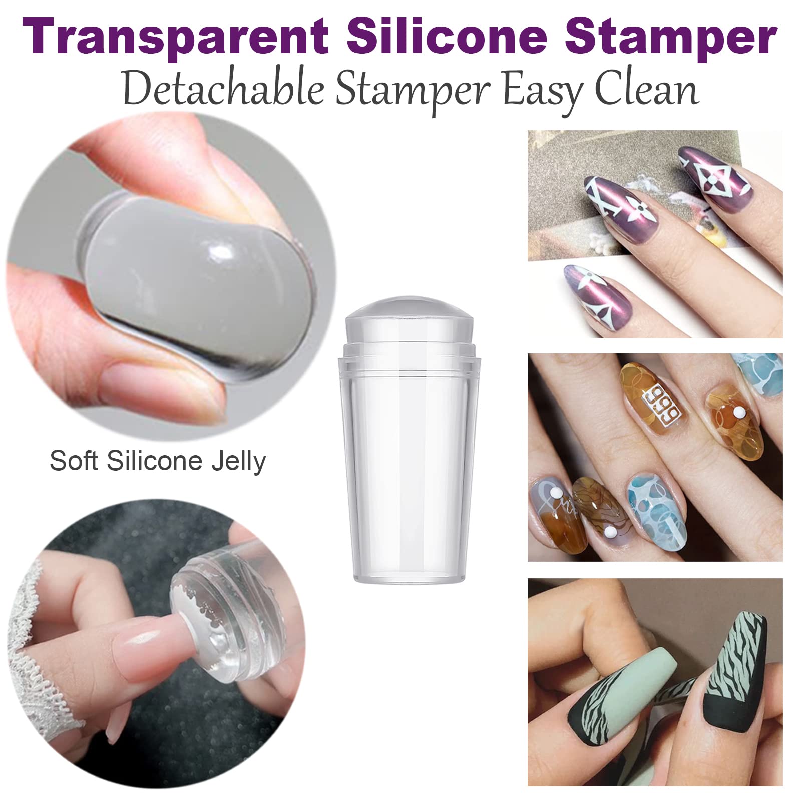 KAYZON stamper next to a fingernail illustrating scale for accurate fit benefit