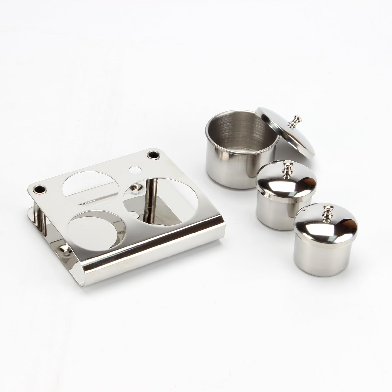 KCGANI cups in use on salon workstation keeping powders separated and tidy