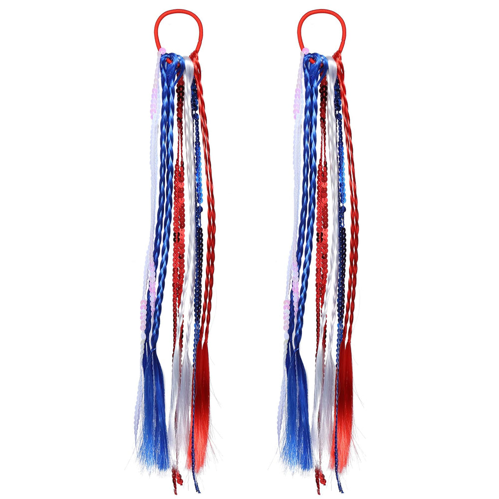 KCHIES front view of two flag hair ties showing patriotic design and bright colors