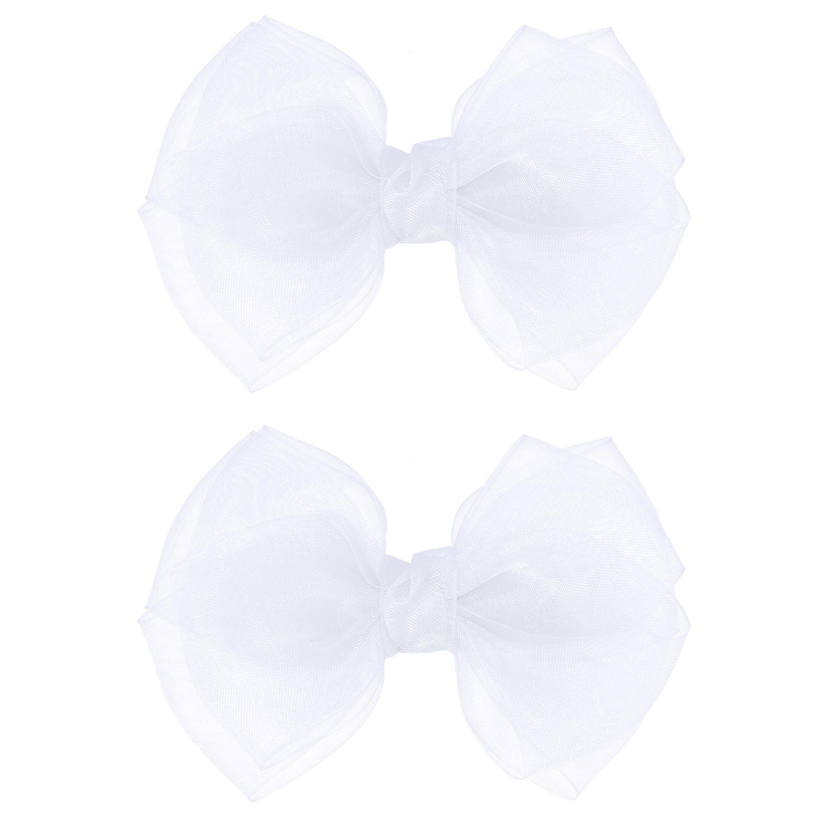 KCHIES front view of white mesh bows showing elegant finish and ready-to-wear benefit