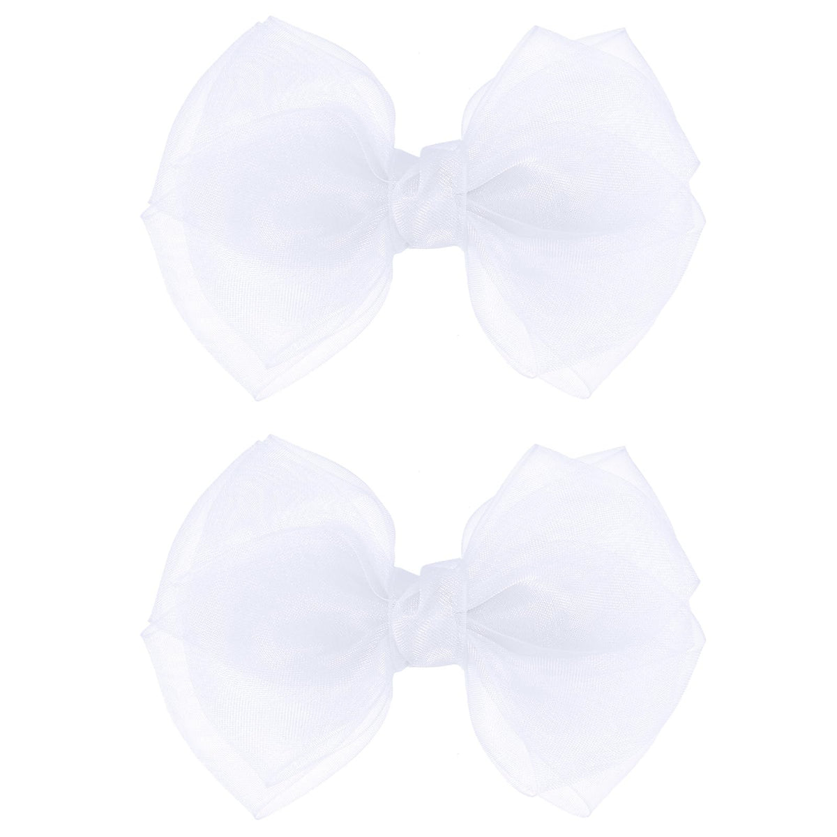 KCHIES front view of white mesh bows showing elegant finish and ready-to-wear benefit