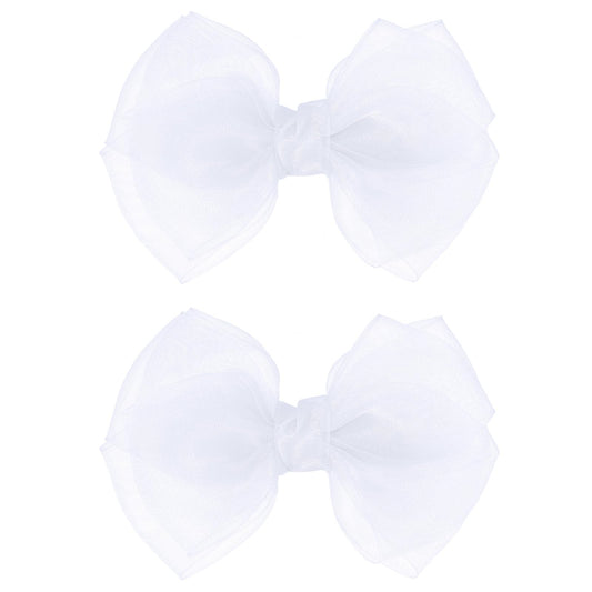 KCHIES front view of white mesh bows showing elegant finish and ready-to-wear benefit
