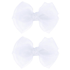 KCHIES front view of white mesh bows showing elegant finish and ready-to-wear benefit