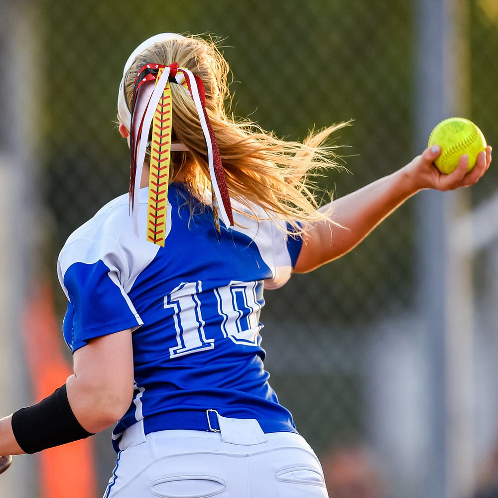 KCHIES ponytail holder worn during game showing confident, hands-free performance