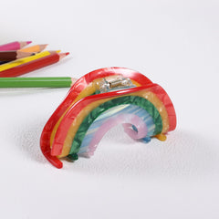 KCHIES rainbow clip close-up of acetate texture for non-slip grip benefit