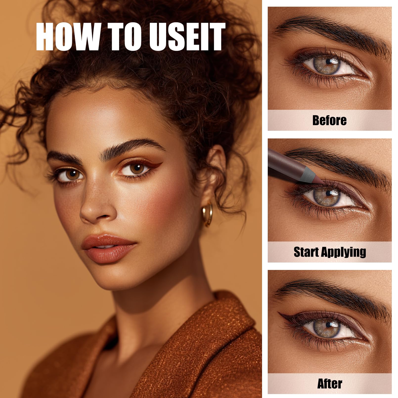 KCTAN eyeliner being applied along lash line for controlled definition