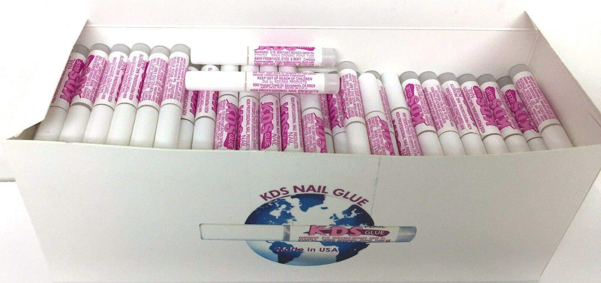 KDS front packaging showing 100 nail tip glue pieces for reliable bonding