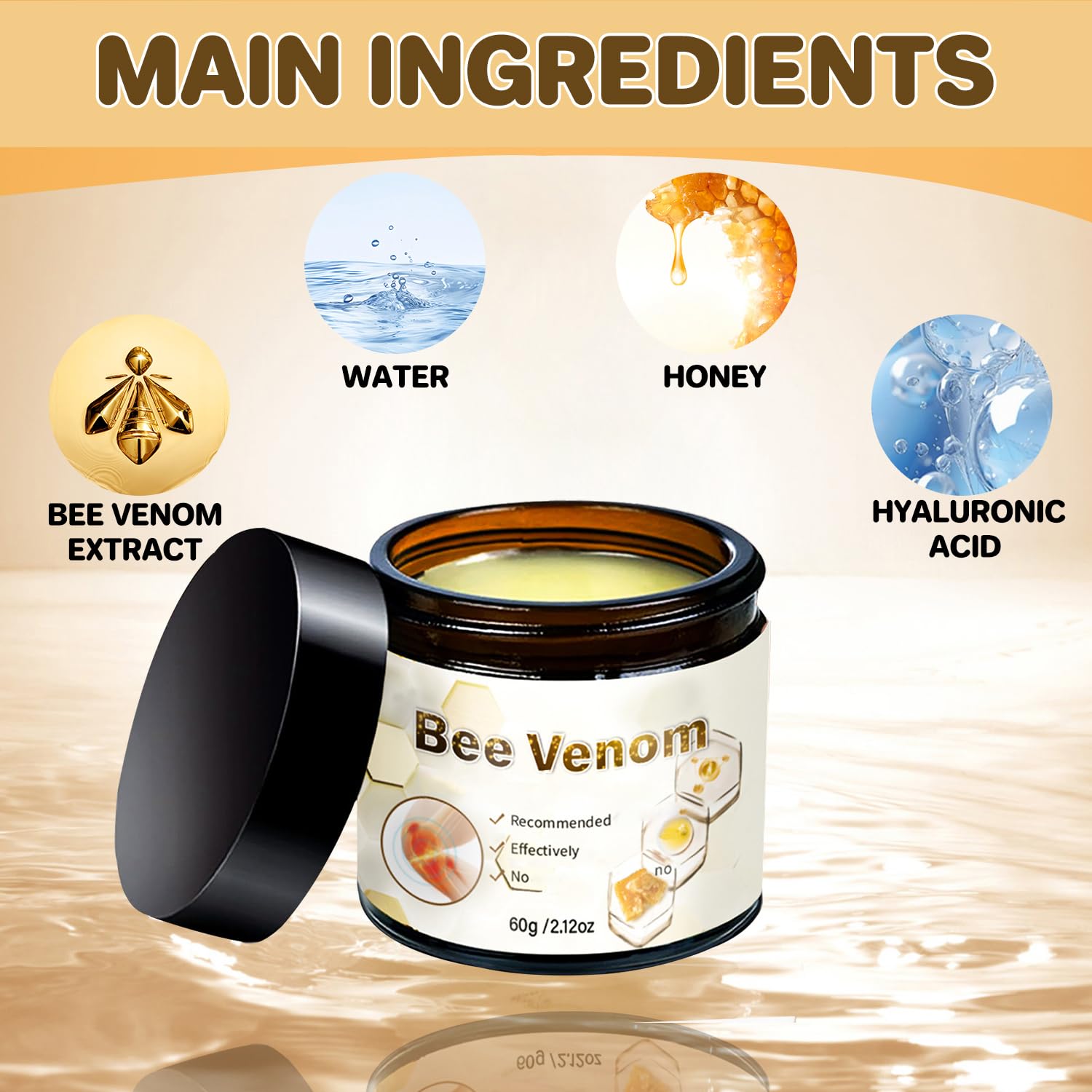 KEBEGE cream on hands being massaged in for non-greasy finish