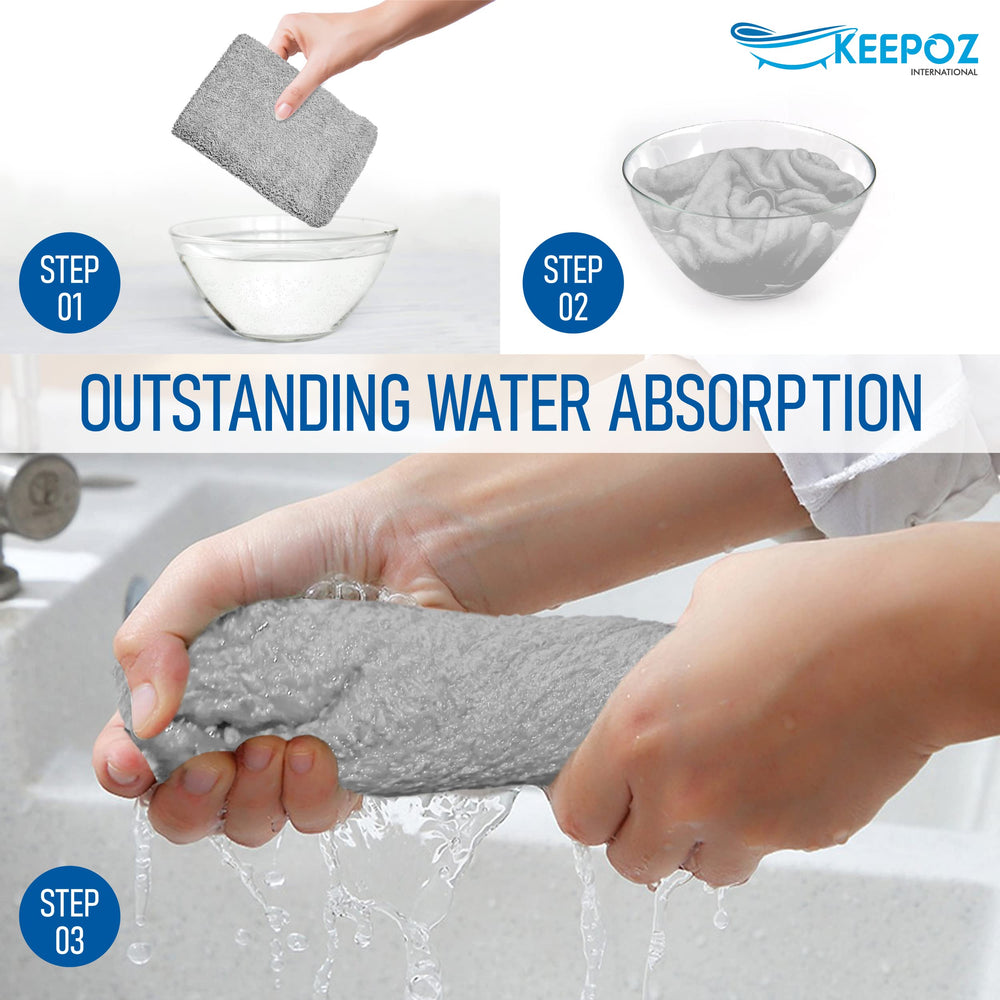 KEEPOZ button and elastic loop detail showing secure fasten for hands-free drying