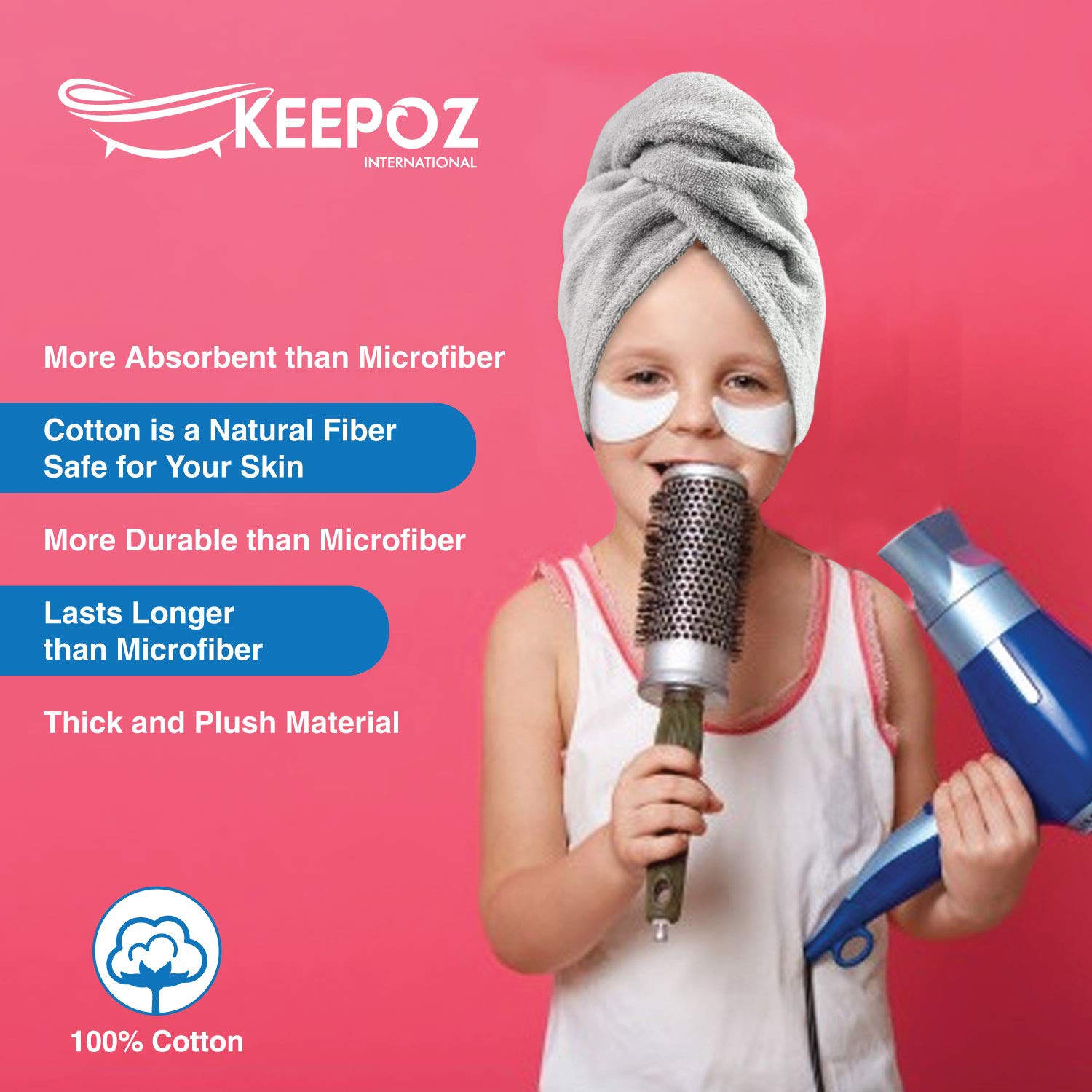 KEEPOZ folded turban in gym bag suggesting travel-ready convenience and durability