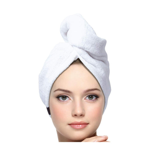 KEEPOZ front view of white turban highlighting clean design and quick-dry benefit