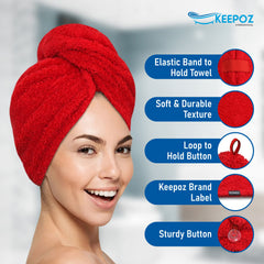KEEPOZ red fabric texture highlighting plush cotton softness benefit