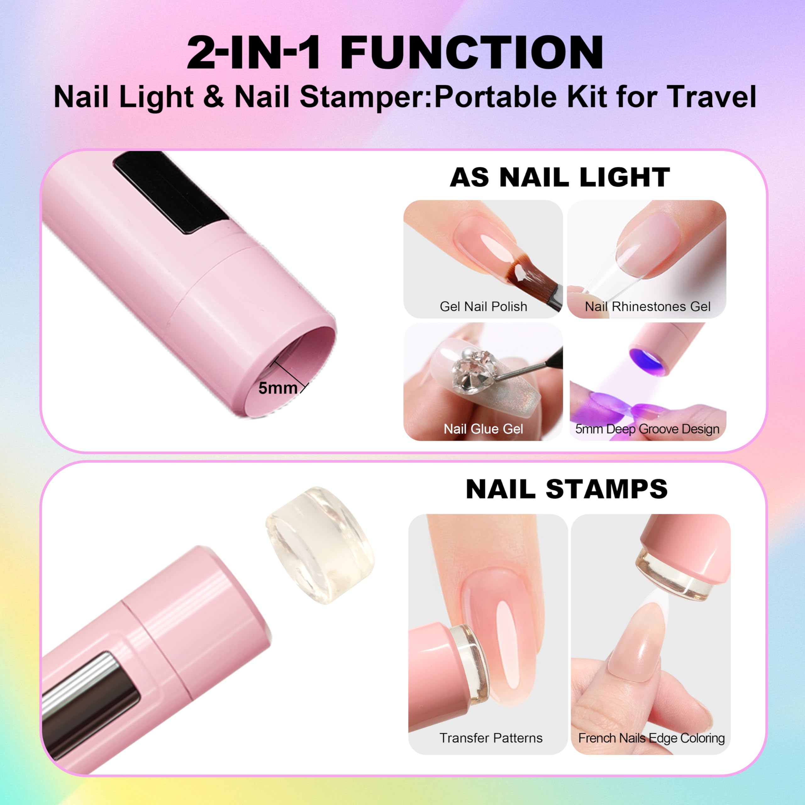 KeepTwenty four built-in stampers and accessories showing easy nail-art setup benefit