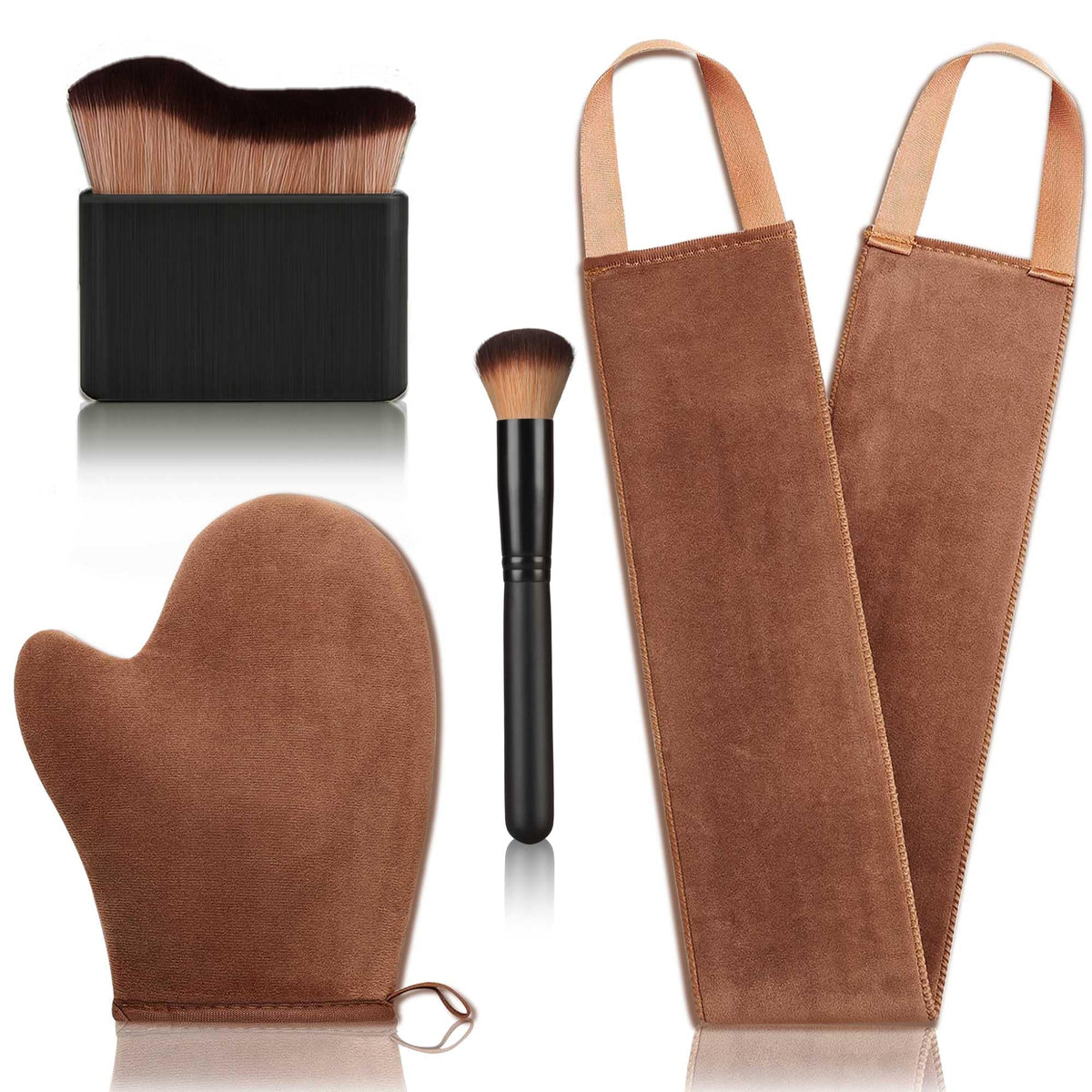 KELILO front view of full 4-in-1 tanning kit showing all pieces and organization, convenient