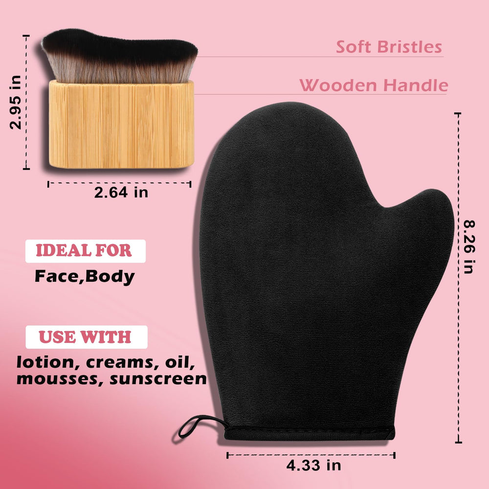 KELILO mitt applying self-tanner on leg for even coverage