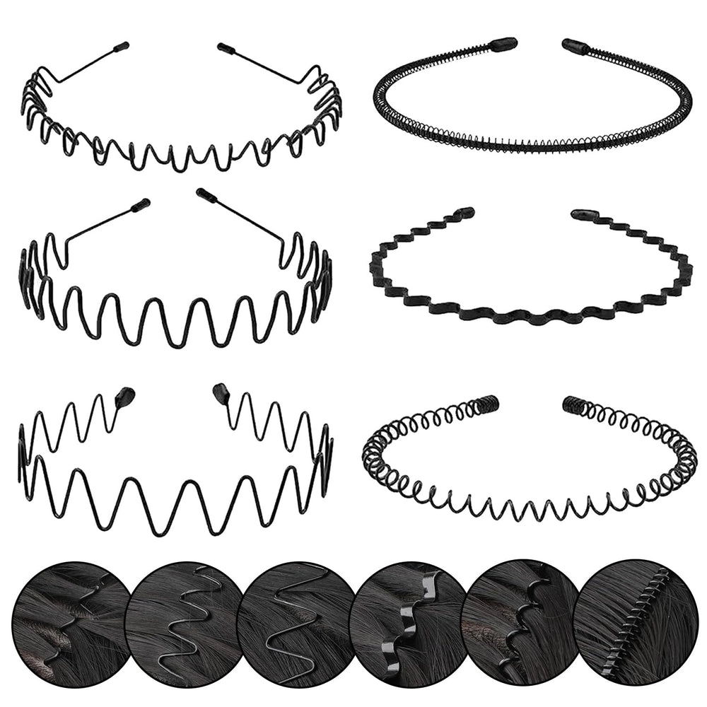 KELUBATU front view of six-pack metal headbands showing value