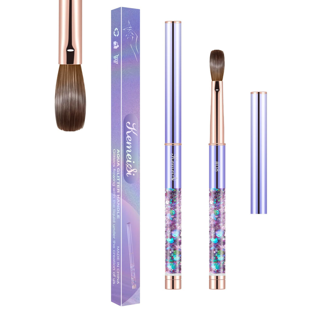 KEMEISI purple #08 brush front view showing sleek handle and head for precise work
