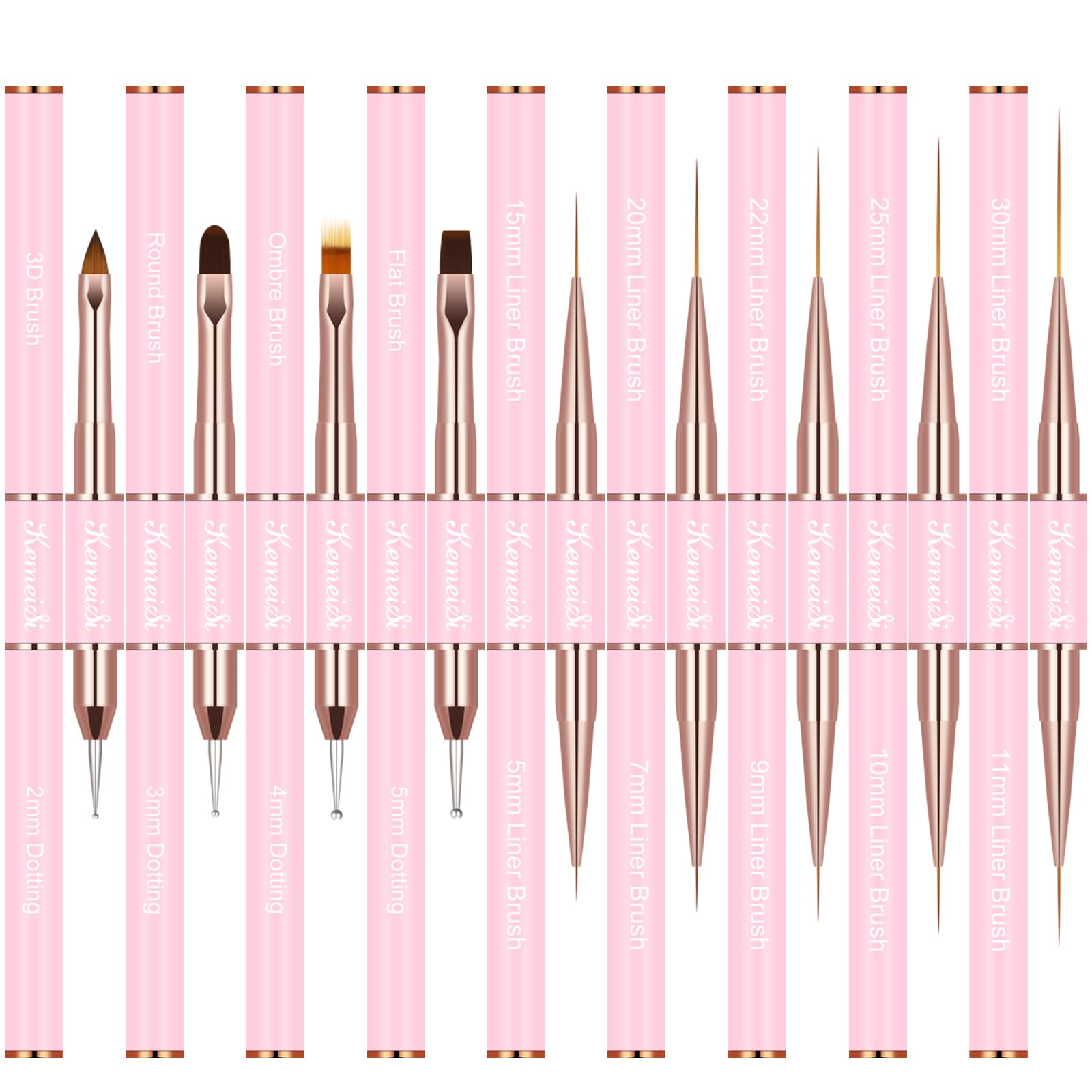 KEMEISI close-up of brush bristles showing precise tips for detailed nail art