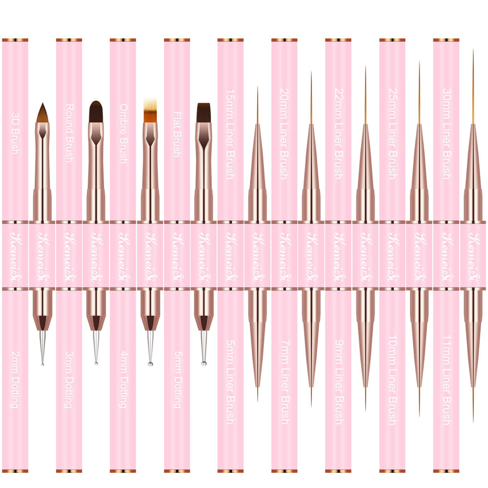KEMEISI close-up of brush bristles showing precise tips for detailed nail art
