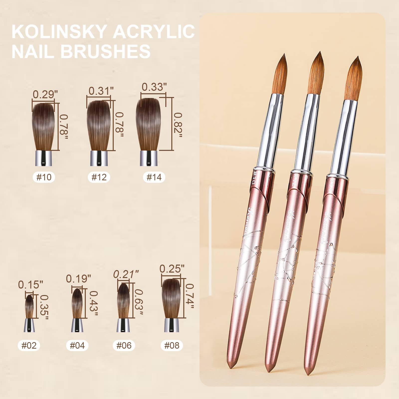 KEMEISI brush shaping acrylic on a nail, demonstrating smooth application