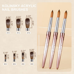 KEMEISI brush shaping acrylic on a nail, demonstrating smooth application