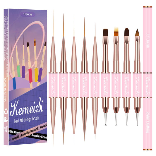KEMEISI front packaging showing the full 9-piece brush set and kit benefits