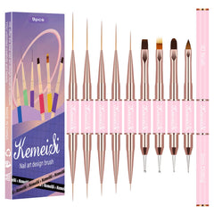 KEMEISI front packaging showing the full 9-piece brush set and kit benefits