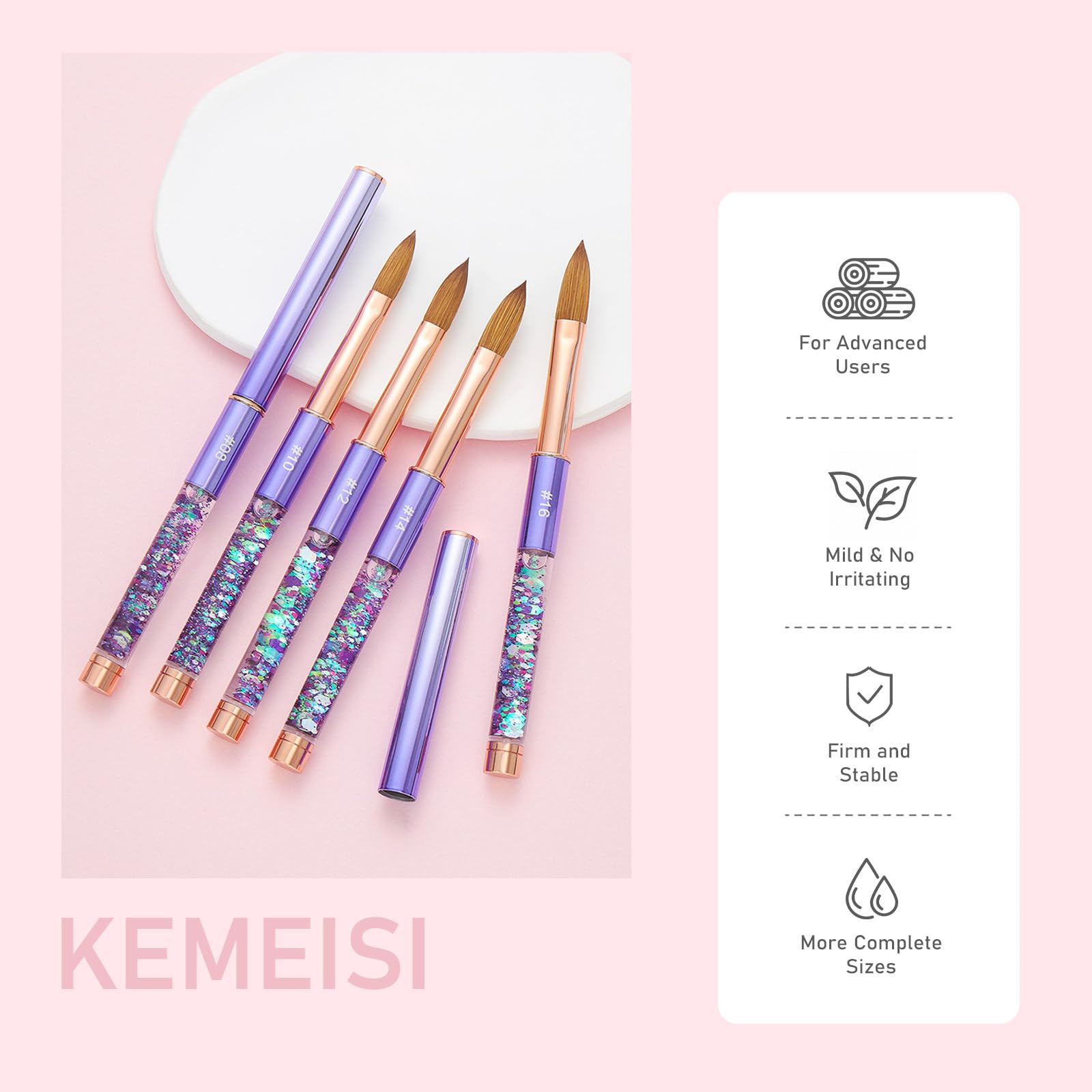 KEMEISI ergonomic acrylic handle shown in hand for comfortable professional control