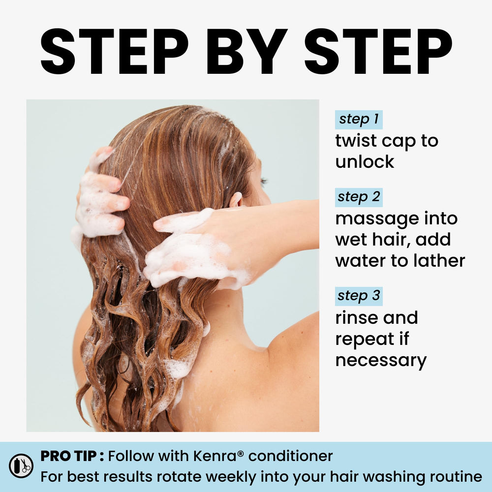 Kenra Clarify Shampoo 33.8 fl oz bottle showing scale and volume