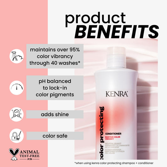 Kenra conditioner pump dispensing product demonstrating easy single-handed use and control