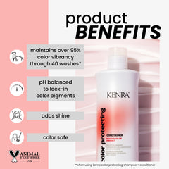 Kenra conditioner pump dispensing product demonstrating easy single-handed use and control