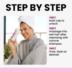 Kenra Volume conditioner texture on hand showing lightweight cream benefit