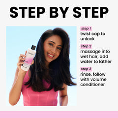 Kenra shampoo texture on hand, demonstrates lightweight formula and glide