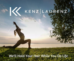 Kenz Laurenz hair tie next to coin for scale, illustrating compact size benefit