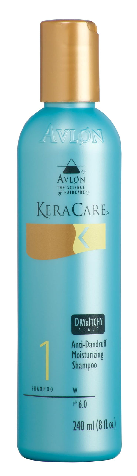 KeraCare bottle front view showing label, promotes hydration and flake reduction