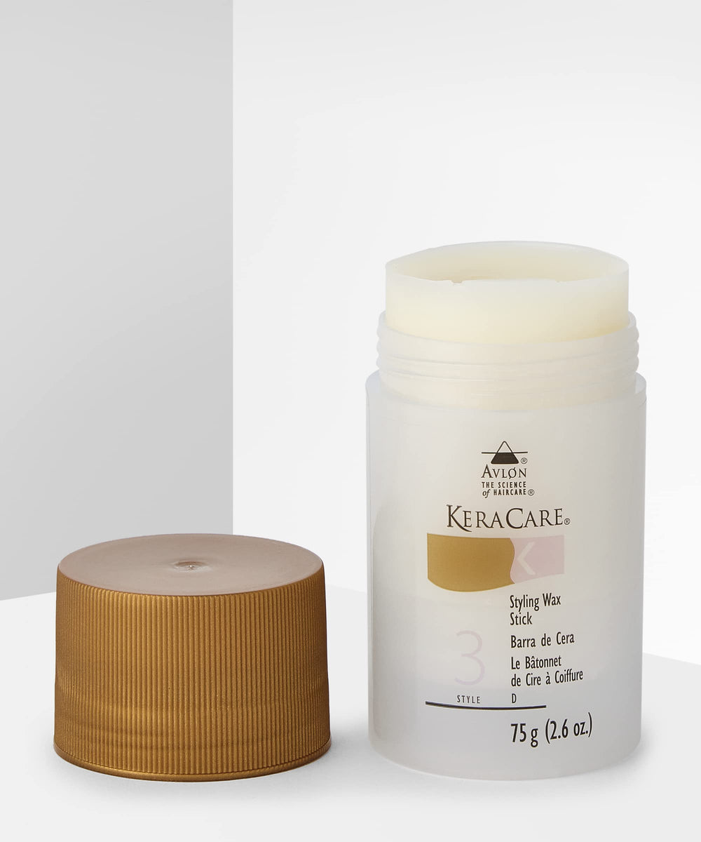 KeraCare wax stick texture closeup highlighting smooth glide and non-greasy finish