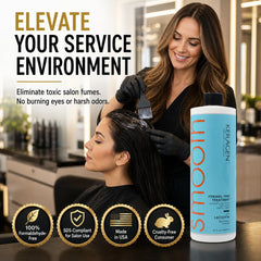 KERAGEN being applied to fine hair demonstrating controlled coverage benefit