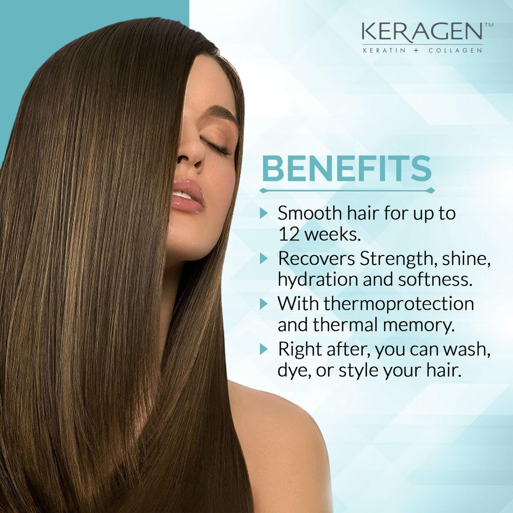 KERAGEN on salon shelf lifestyle shot showing professional-grade appeal and trust