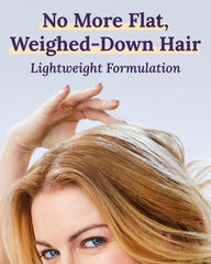 Keranique in-use applying conditioner to midlengths and ends for detangling