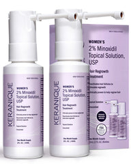 Keranique front bottle showing product branding and benefits