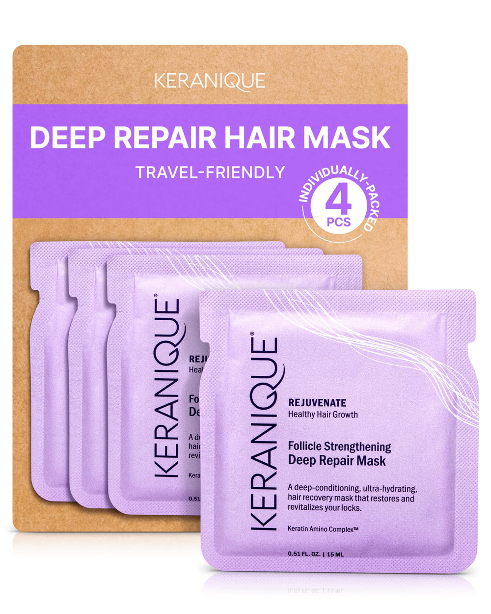 Keranique front jar showing packaging and restorative benefits