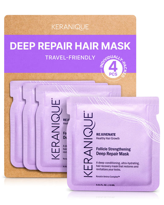 Keranique front jar showing packaging and restorative benefits