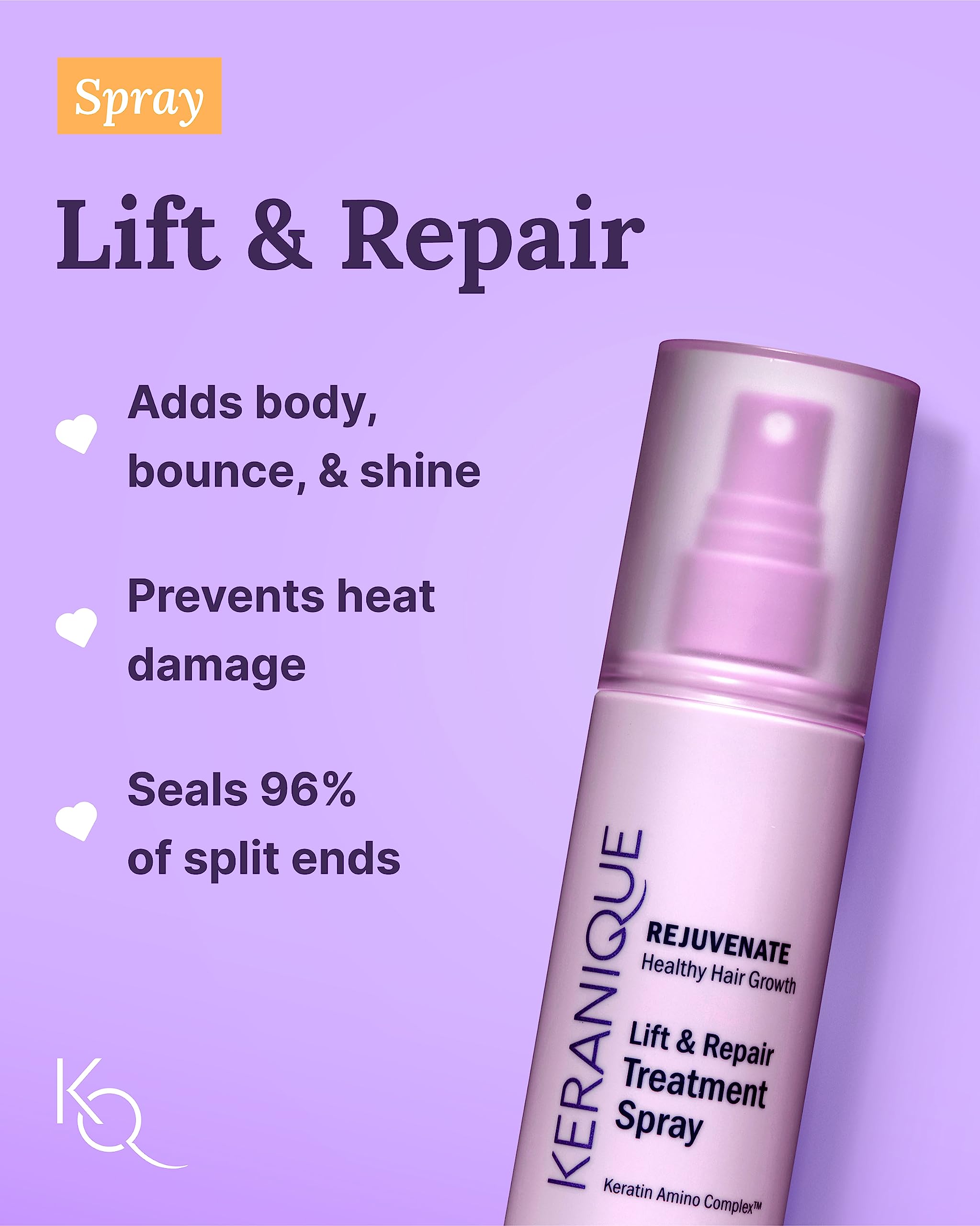 Keranique root booster serum dropper over scalp for targeted lift