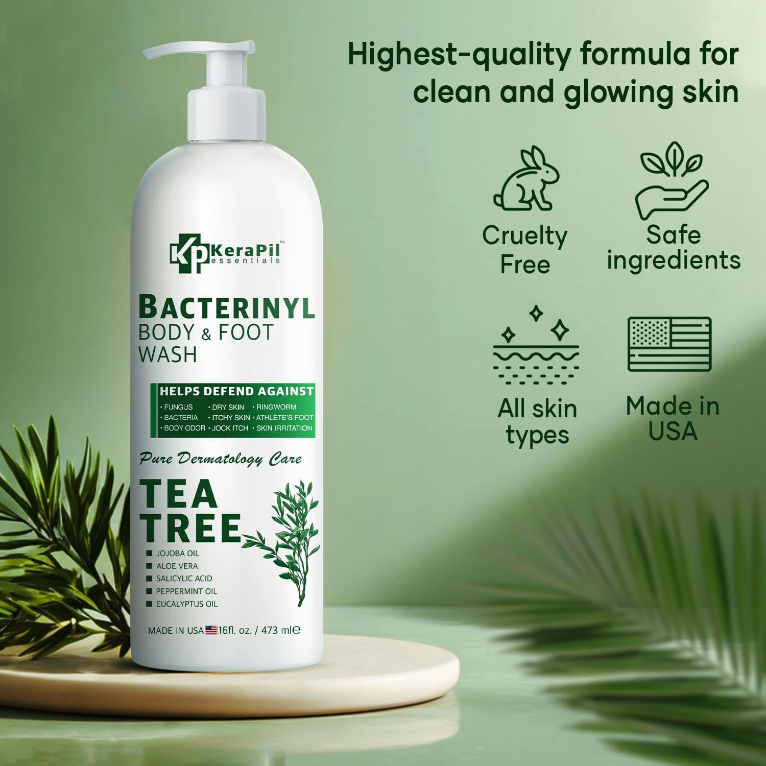 KERAPIL back label with ingredients list and usage directions for safety