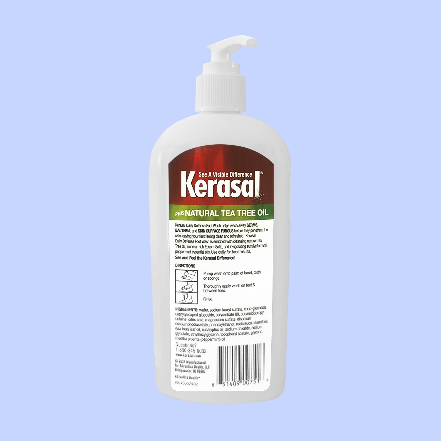 Kerasal bottle on bathroom shelf suggesting routine convenience benefit
